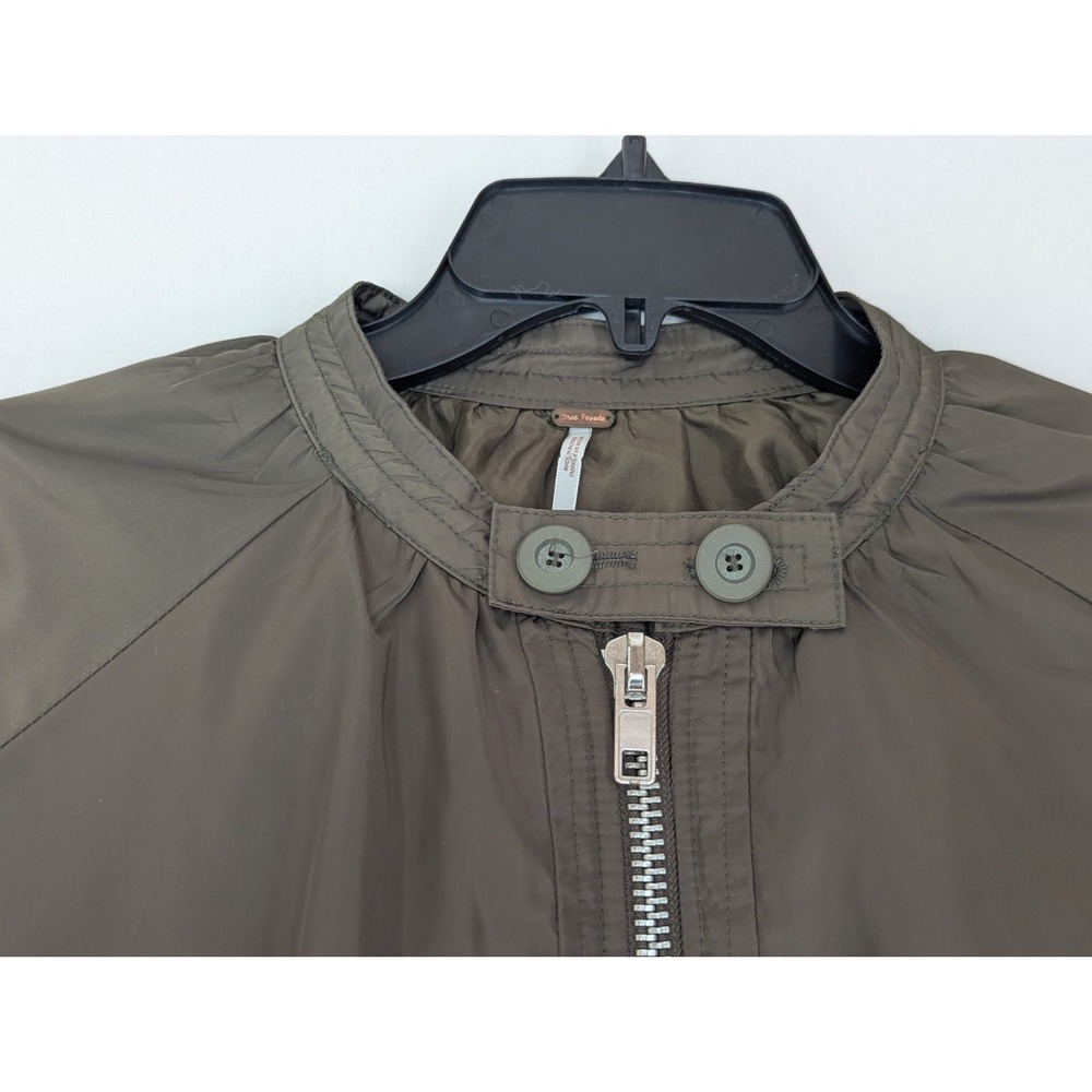 Free People Bomber Jackek Womens Size Small Olive Full Zip Midnight  Pockets - Picture 4 of 8